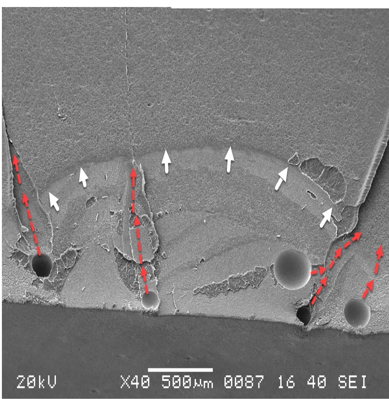 CPVC environmental stress cracking thumbnail with voids on the fracture surface