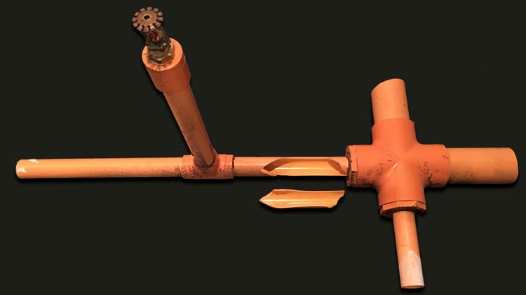 CPVC pipe and fittings of the type used in fire sprinkler and potable water systems