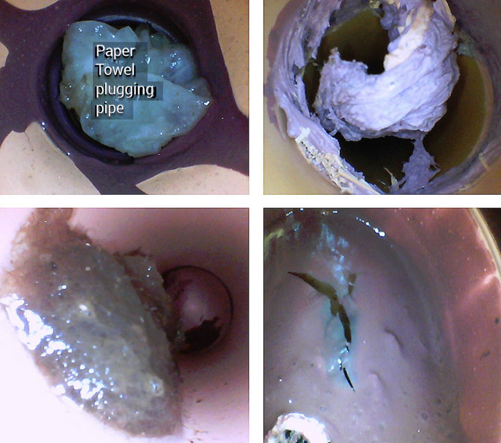 Examples of plugged pipes discovered during inspection of CPVC fire sprinkler piping systems